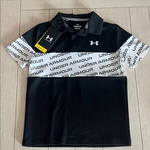 Under Armour Kids Black and White Polo Shirt